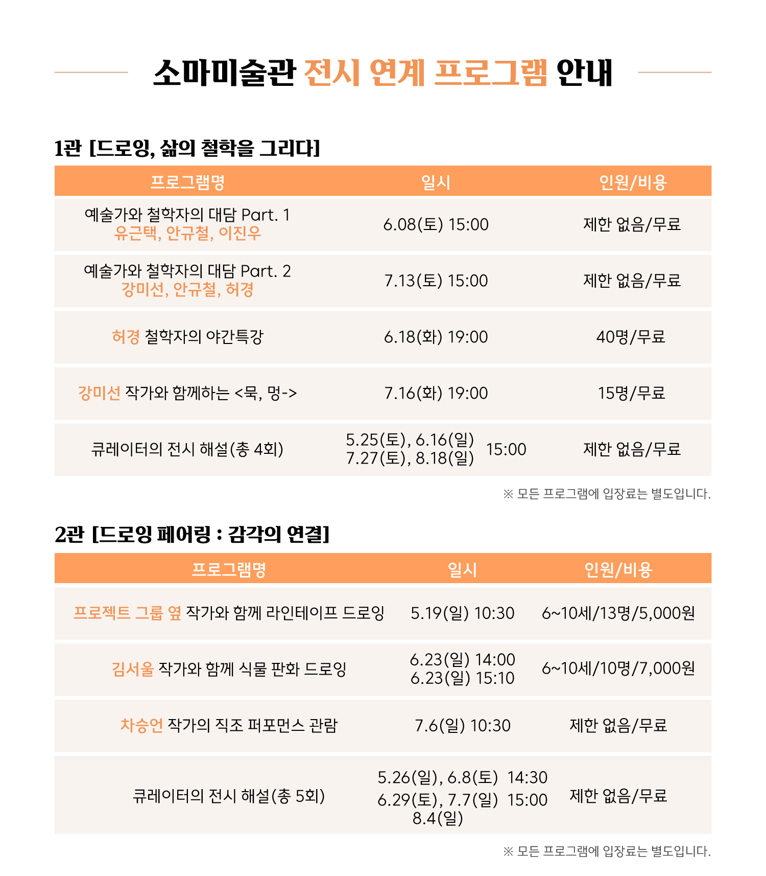 소마미술관 2024년 상반기 전시 안내